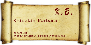 Krisztin Barbara névjegykártya