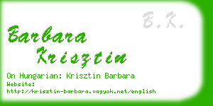 barbara krisztin business card